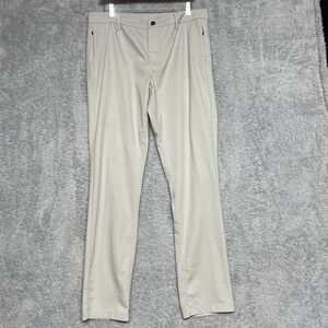 LRD Performance Pants Men 34x32 Beige Chino Zip Pockets Golf Lightweight Stretch